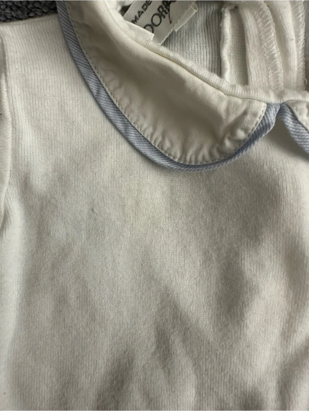 Bergdorf Goodman, Made it Italy, White Baby Onesie with Peter Pan Collar